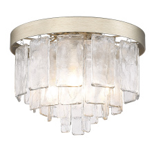 Golden 1768-FM WG-HWG - Golden Lighting Ciara 3-light Flush Mount in White Gold